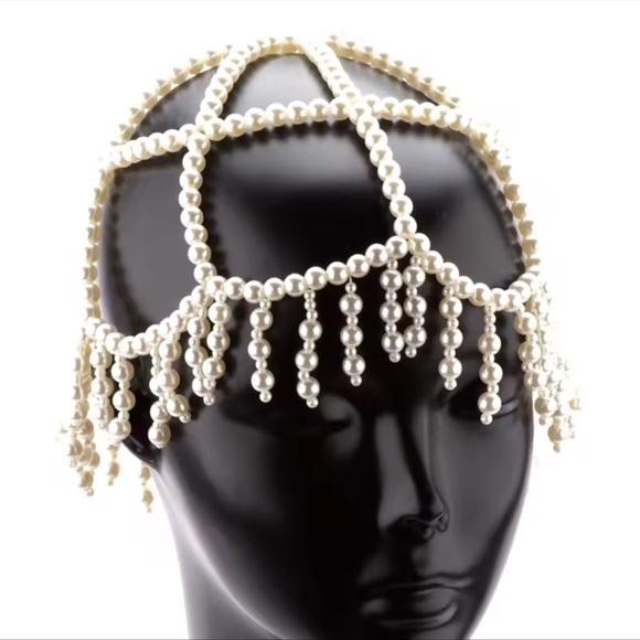 Vintage Elegant Pearl Beaded Headpiece